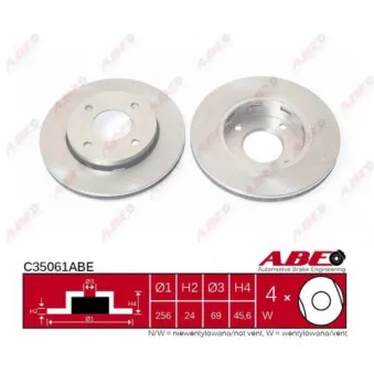 ABE C35061ABE - Jeu de 2 disques de frein avant