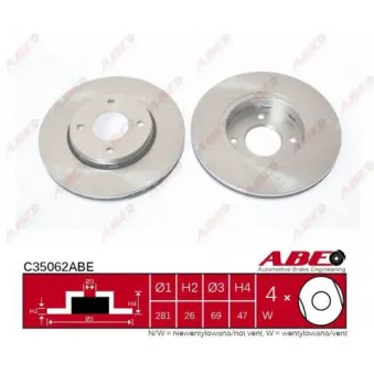 ABE C35062ABE - Jeu de 2 disques de frein avant