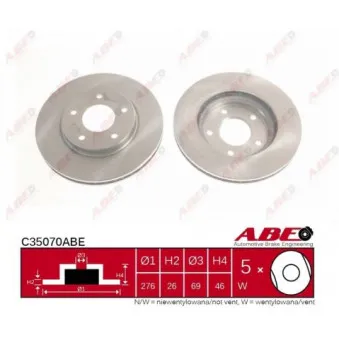 ABE C35070ABE - Jeu de 2 disques de frein avant