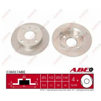 ABE C36017ABE - Jeu de 2 disques de frein avant