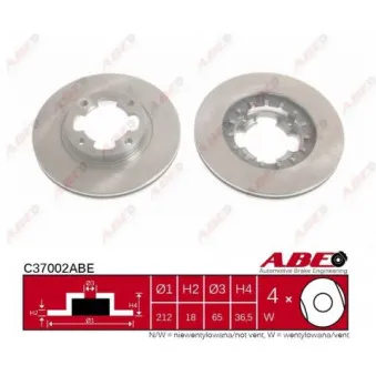 ABE C37002ABE - Jeu de 2 disques de frein avant