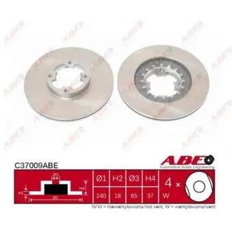ABE C37009ABE - Jeu de 2 disques de frein avant