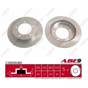 ABE C38008ABE - Jeu de 2 disques de frein avant