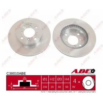 ABE C38010ABE - Jeu de 2 disques de frein avant