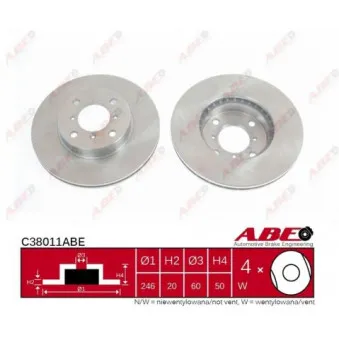 ABE C38011ABE - Jeu de 2 disques de frein avant