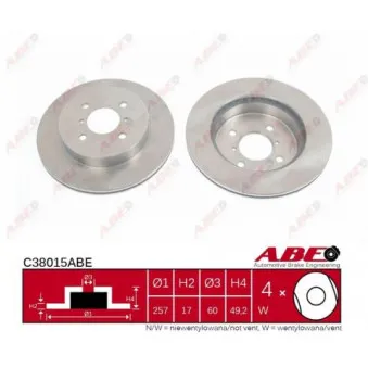 ABE C38015ABE - Jeu de 2 disques de frein avant