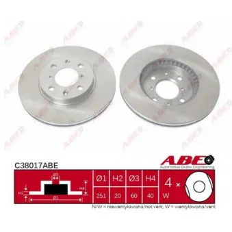 ABE C38017ABE - Jeu de 2 disques de frein avant