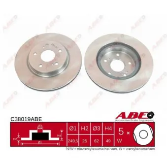 ABE C38019ABE - Jeu de 2 disques de frein avant