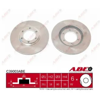 ABE C39003ABE - Jeu de 2 disques de frein avant