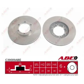 ABE C39009ABE - Jeu de 2 disques de frein avant