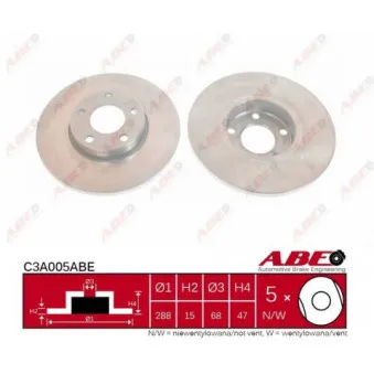 ABE C3A005ABE - Jeu de 2 disques de frein avant