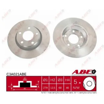 ABE C3A021ABE - Jeu de 2 disques de frein avant