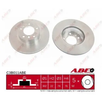 ABE C3B011ABE - Jeu de 2 disques de frein avant