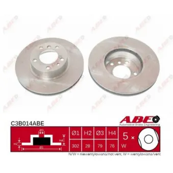 ABE C3B014ABE - Jeu de 2 disques de frein avant