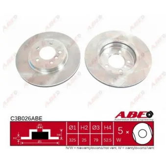 ABE C3B026ABE - Jeu de 2 disques de frein avant