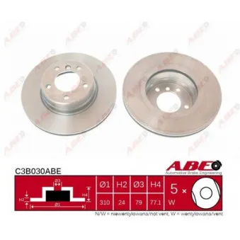ABE C3B030ABE - Jeu de 2 disques de frein avant
