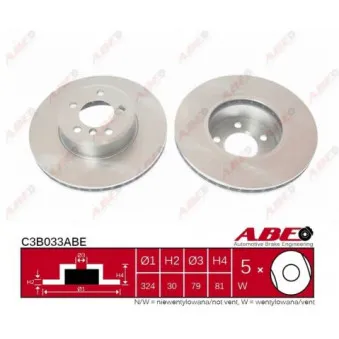 ABE C3B033ABE - Jeu de 2 disques de frein avant
