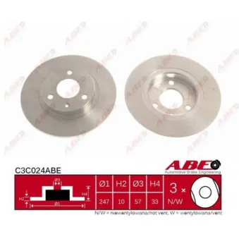 ABE C3C024ABE - Jeu de 2 disques de frein avant