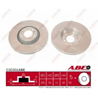 ABE C3C031ABE - Jeu de 2 disques de frein avant