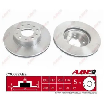 ABE C3C032ABE - Jeu de 2 disques de frein avant