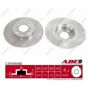 ABE C3F004ABE - Jeu de 2 disques de frein avant