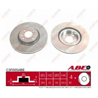 ABE C3F005ABE - Jeu de 2 disques de frein avant