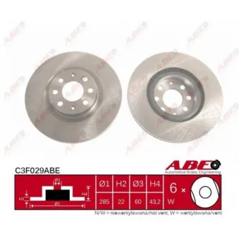 ABE C3F029ABE - Jeu de 2 disques de frein avant