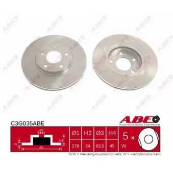ABE C3G035ABE - Jeu de 2 disques de frein avant