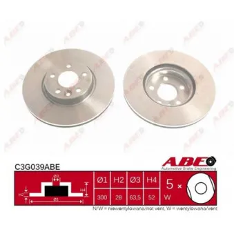 ABE C3G039ABE - Jeu de 2 disques de frein avant