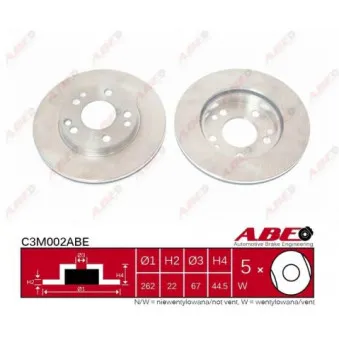 ABE C3M002ABE - Jeu de 2 disques de frein avant