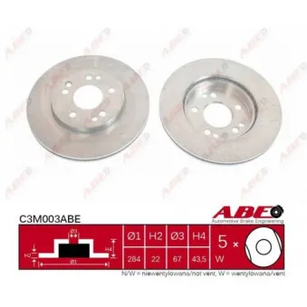 ABE C3M003ABE - Jeu de 2 disques de frein avant