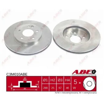 ABE C3M010ABE - Jeu de 2 disques de frein avant