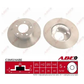 ABE C3M024ABE - Jeu de 2 disques de frein avant