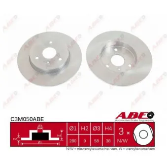 ABE C3M050ABE - Jeu de 2 disques de frein avant