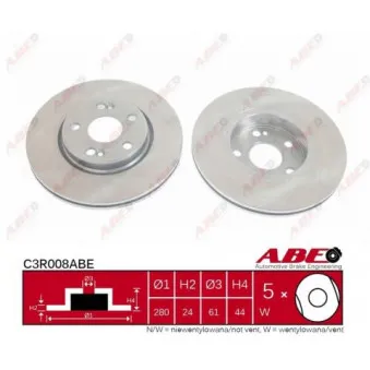 ABE C3R008ABE - Jeu de 2 disques de frein avant