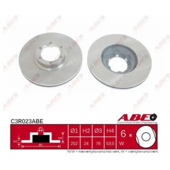 ABE C3R023ABE - Jeu de 2 disques de frein avant