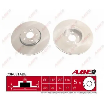 ABE C3R031ABE - Jeu de 2 disques de frein avant