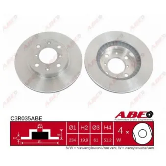 ABE C3R035ABE - Jeu de 2 disques de frein avant