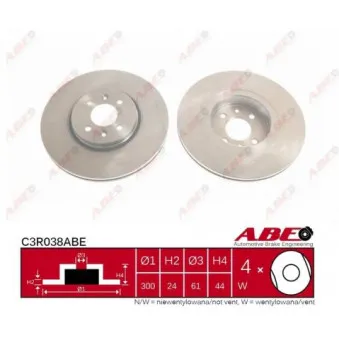 ABE C3R038ABE - Jeu de 2 disques de frein avant