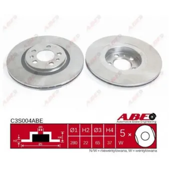 ABE C3S004ABE - Jeu de 2 disques de frein avant