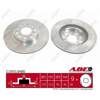 ABE C3S013ABE - Jeu de 2 disques de frein avant