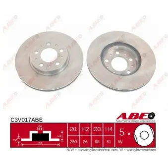 ABE C3V017ABE - Jeu de 2 disques de frein avant