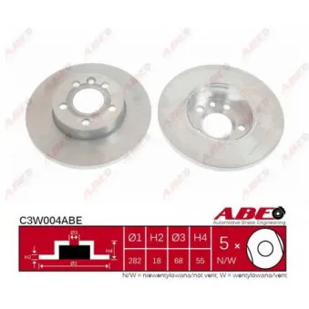 ABE C3W004ABE - Jeu de 2 disques de frein avant