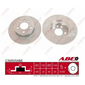 ABE C3W025ABE - Jeu de 2 disques de frein avant