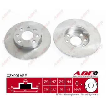 ABE C3X001ABE - Jeu de 2 disques de frein avant