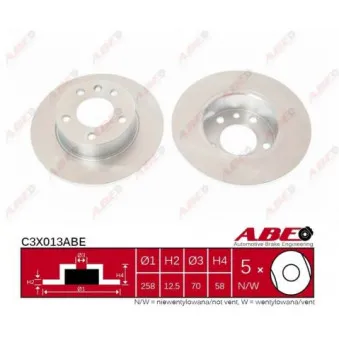 ABE C3X013ABE - Jeu de 2 disques de frein avant