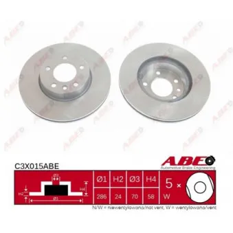ABE C3X015ABE - Jeu de 2 disques de frein avant