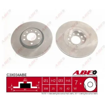 ABE C3X034ABE - Jeu de 2 disques de frein avant