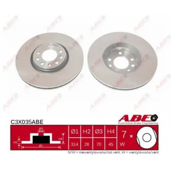 ABE C3X035ABE - Jeu de 2 disques de frein avant