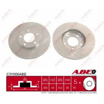 ABE C3Y006ABE - Jeu de 2 disques de frein avant